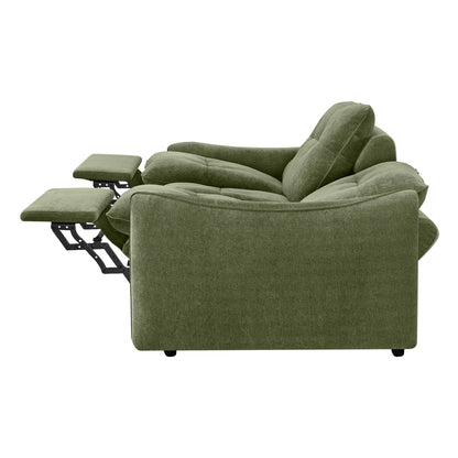 Lana Performance Fabric Deep Seat Tufted 3-Seater Reclining Sofa