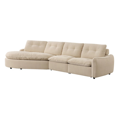 Lana Performance Fabric Deep Seat Tufted 3-Seater Extended Seat Sofa