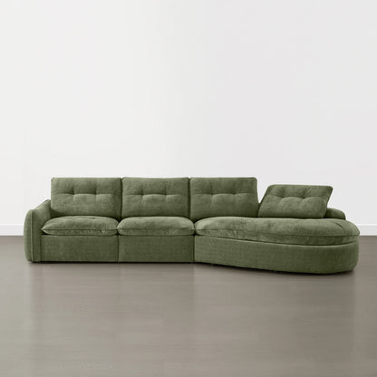 Lana Performance Fabric Deep Seat Tufted 3-Seater Extended Seat Sofa