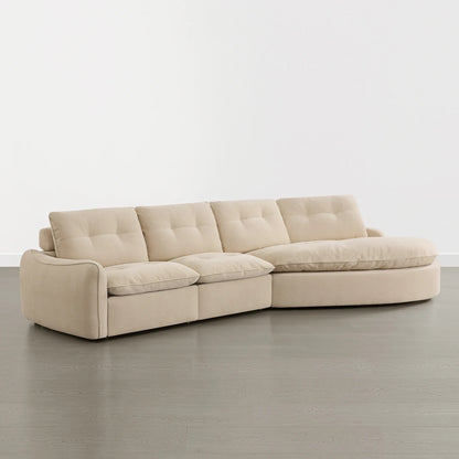 Lana Performance Fabric Deep Seat Tufted 3-Seater Extended Seat Sofa