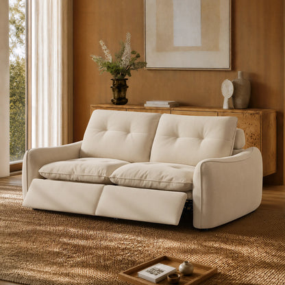 Lana Performance Fabric Deep Seat Tufted 2-Seater Reclining Sofa