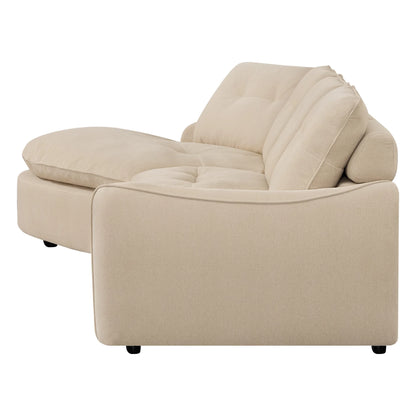 Lana Performance Fabric Deep Seat Tufted 3-Seater Extended Seat Sofa