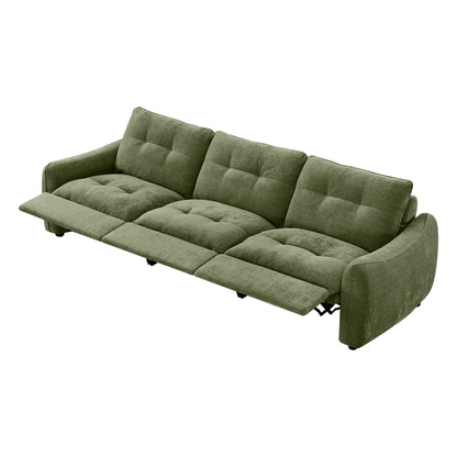 Lana Performance Fabric Deep Seat Tufted 3-Seater Reclining Sofa