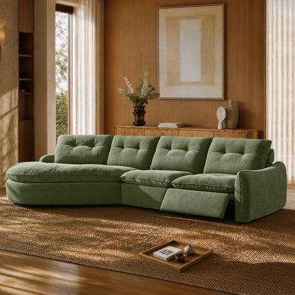 Lana Performance Fabric Deep Seat Tufted 3-Seater Extended Seat Sofa