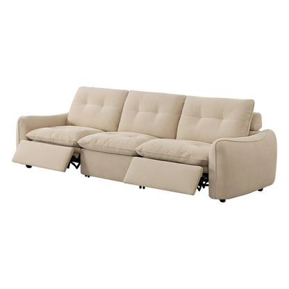 Lana Performance Fabric Deep Seat Tufted 3-Seater Reclining Sofa