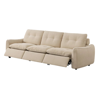 Lana Performance Fabric Deep Seat Tufted 3-Seater Reclining Sofa