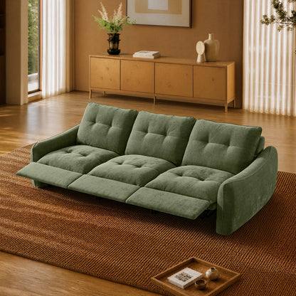 Lana Performance Fabric Deep Seat Tufted 3-Seater Reclining Sofa