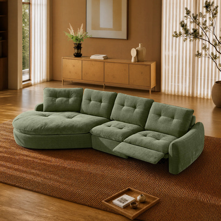 Lana Performance Fabric Deep Seat Tufted 3-Seater Extended Seat Sofa
