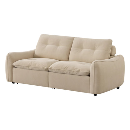 Lana Performance Fabric Deep Seat Tufted 2-Seater Reclining Sofa