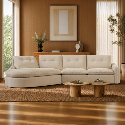 Lana Performance Fabric Deep Seat Tufted 3-Seater Extended Seat Sofa