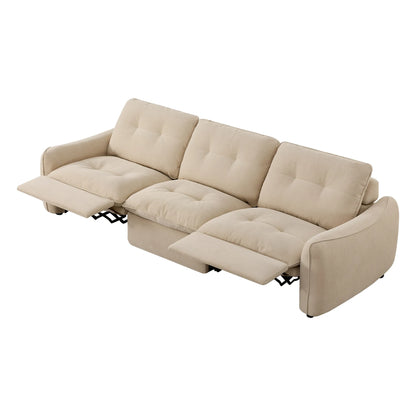 Lana Performance Fabric Deep Seat Tufted 3-Seater Reclining Sofa