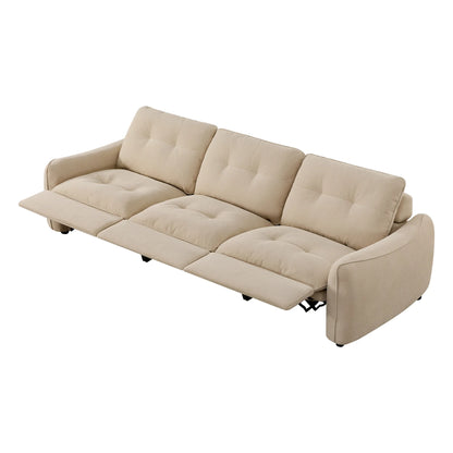 Lana Performance Fabric Deep Seat Tufted 3-Seater Reclining Sofa