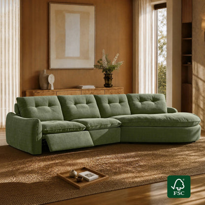 Lana Performance Fabric Deep Seat Tufted 3-Seater Extended Seat Sofa