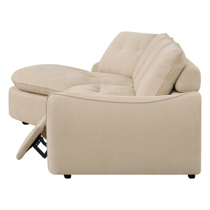 Lana Performance Fabric Deep Seat Tufted 3-Seater Extended Seat Sofa
