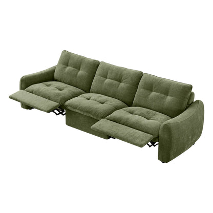 Lana Performance Fabric Deep Seat Tufted 3-Seater Reclining Sofa