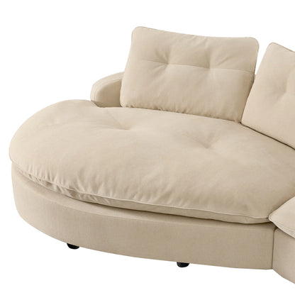 Lana Performance Fabric Deep Seat Tufted 3-Seater Extended Seat Sofa