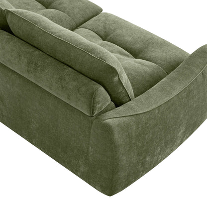 Lana Performance Fabric Deep Seat Tufted 2-Seater Reclining Sofa