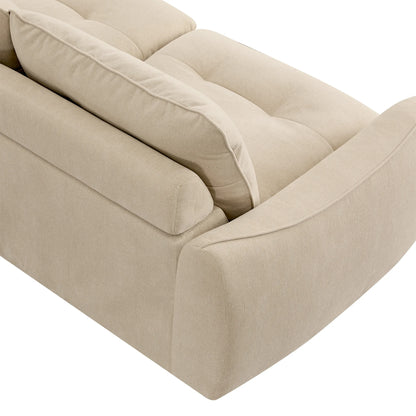 Lana Performance Fabric Deep Seat Tufted 2-Seater Reclining Sofa