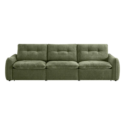 Lana Performance Fabric Deep Seat Tufted 3-Seater Reclining Sofa