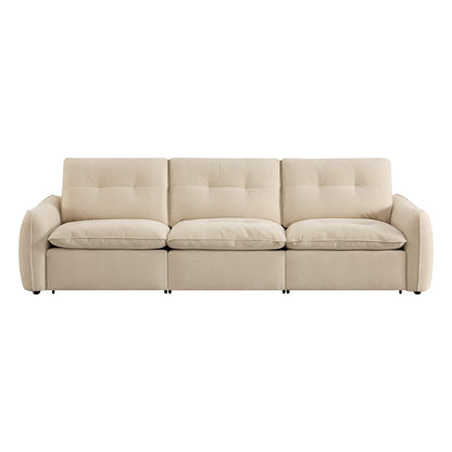 Lana Performance Fabric Deep Seat Tufted 3-Seater Reclining Sofa