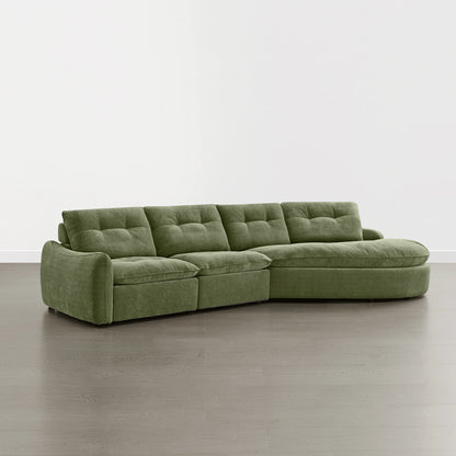 Lana Performance Fabric Deep Seat Tufted 3-Seater Extended Seat Sofa