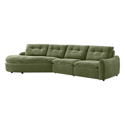 Lana Performance Fabric Deep Seat Tufted 3-Seater Extended Seat Sofa