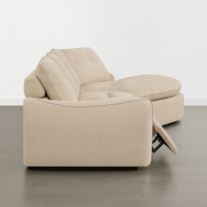 Lana Performance Fabric Deep Seat Tufted 3-Seater Extended Seat Sofa
