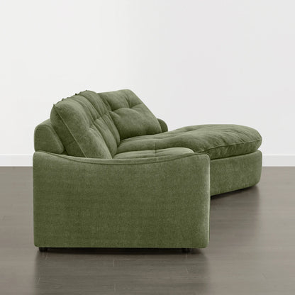 Lana Performance Fabric Deep Seat Tufted 3-Seater Extended Seat Sofa