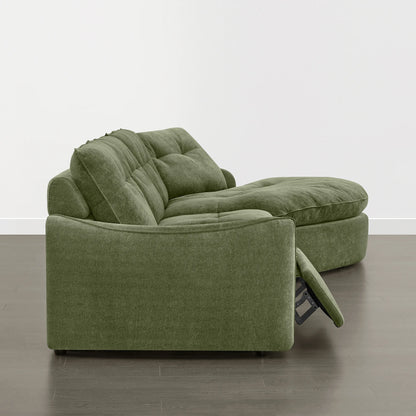 Lana Performance Fabric Deep Seat Tufted 3-Seater Extended Seat Sofa