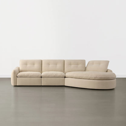 Lana Performance Fabric Deep Seat Tufted 3-Seater Extended Seat Sofa