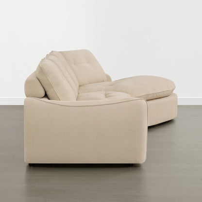 Lana Performance Fabric Deep Seat Tufted 3-Seater Extended Seat Sofa