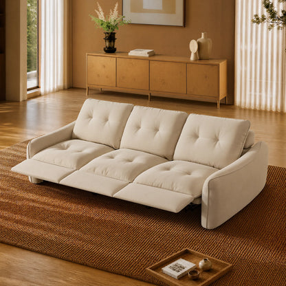 Lana Performance Fabric Deep Seat Tufted 3-Seater Reclining Sofa