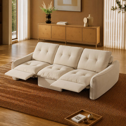 Lana Performance Fabric Deep Seat Tufted 3-Seater Reclining Sofa