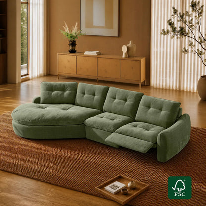Lana Performance Fabric Deep Seat Tufted 3-Seater Extended Seat Sofa