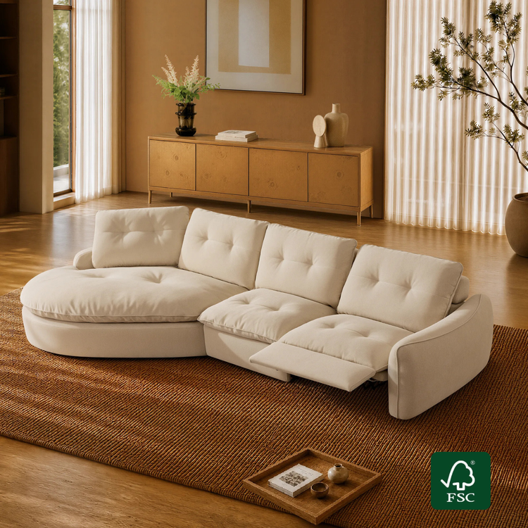 Lana Performance Fabric Deep Seat Tufted 3-Seater Extended Seat Sofa
