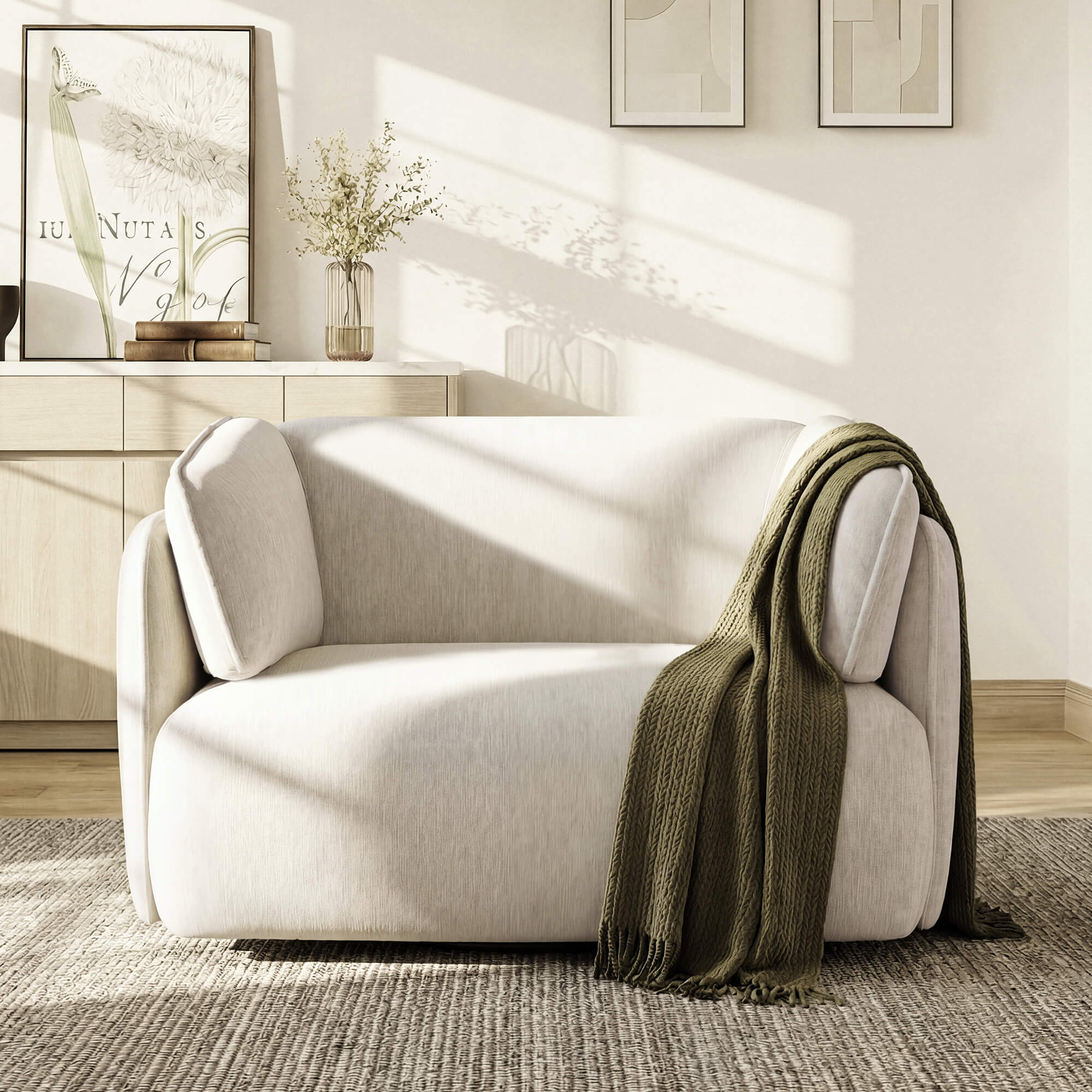 Lauren Feather Filled Swivel Oversized Armchair