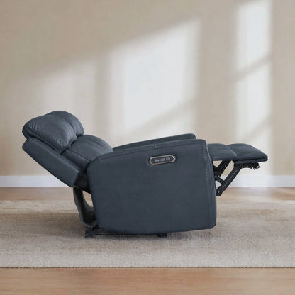Libonet Modern Genuine Leather Reclining Sofa with Power Headrest