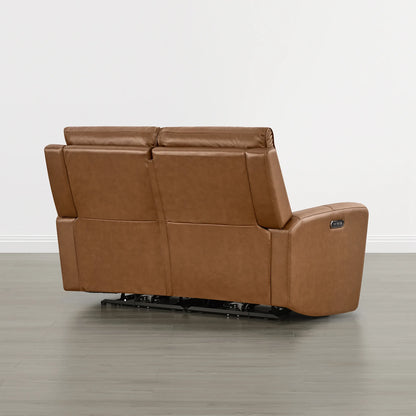 Libonet Modern Genuine Leather Reclining Sofa with Power Headrest