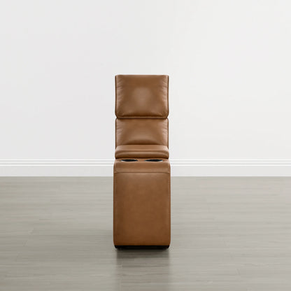 Libonet Modern Genuine Leather Reclining Sofa with Power Headrest