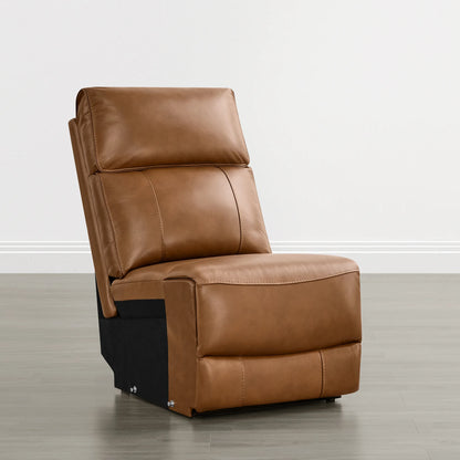 Libonet Modern Genuine Leather Reclining Sofa with Power Headrest