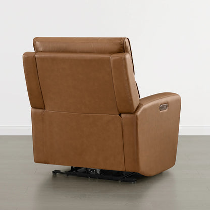 Libonet Modern Genuine Leather Reclining Sofa with Power Headrest