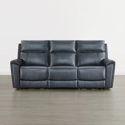 Libonet Modern Genuine Leather Reclining Sofa with Power Headrest