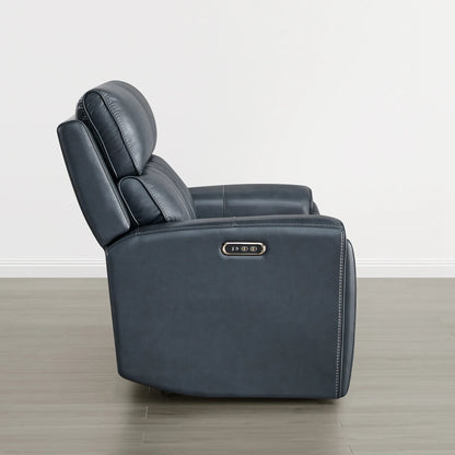 Libonet Modern Genuine Leather Reclining Sofa with Power Headrest