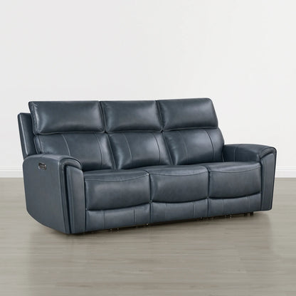 Libonet Modern Genuine Leather Reclining Sofa with Power Headrest