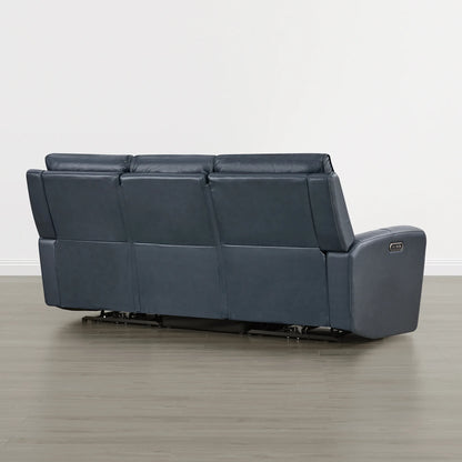 Libonet Modern Genuine Leather Reclining Sofa with Power Headrest