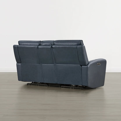 Libonet Modern Genuine Leather Reclining Sofa with Power Headrest