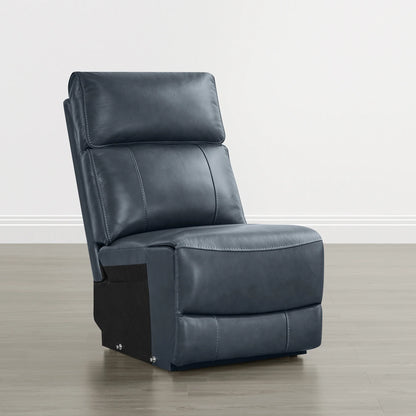 Libonet Modern Genuine Leather Reclining Sofa with Power Headrest