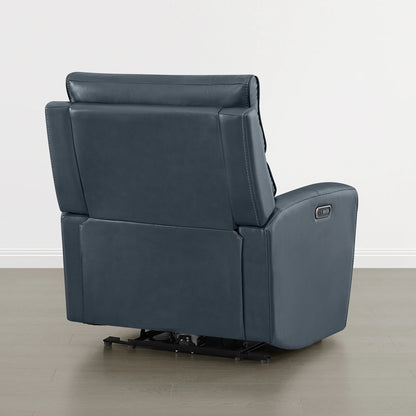 Libonet Modern Genuine Leather Reclining Sofa with Power Headrest