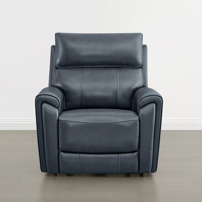 Libonet Modern Genuine Leather Reclining Sofa with Power Headrest