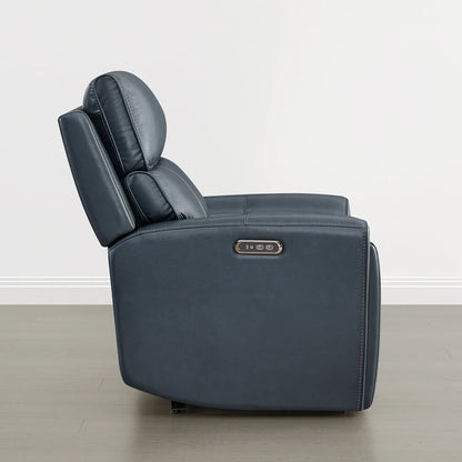 Libonet Modern Genuine Leather Reclining Sofa with Power Headrest